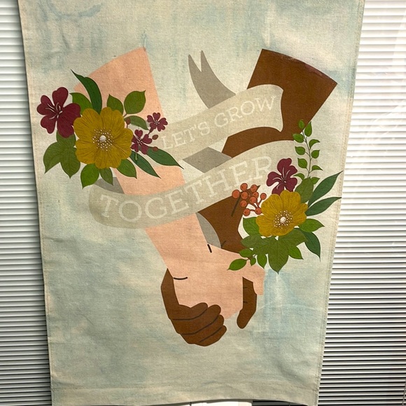 BNWT Habitat Hanging Linen Tapestry Sardella “Let’s Grow Together” Wall Hanging - Picture 2 of 8